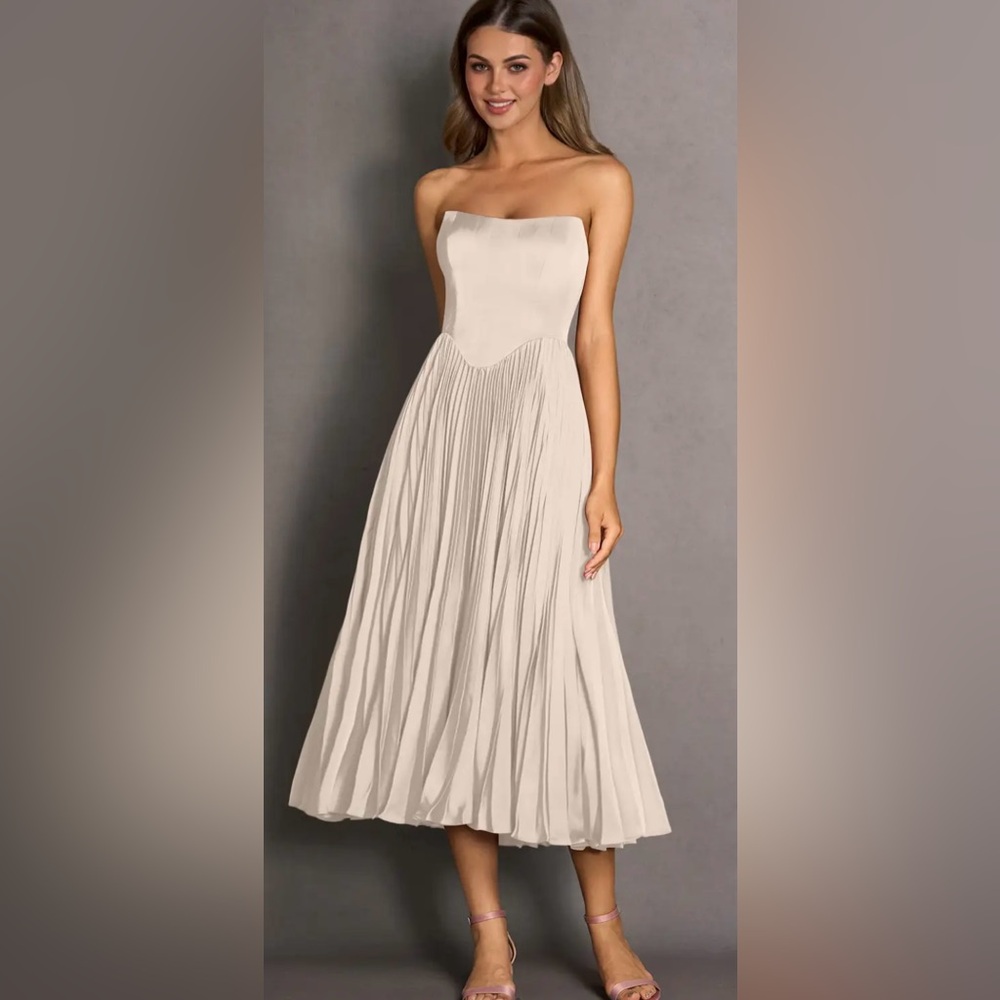 NWT Azazie Celene Strapless Cream Bridal Dress